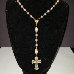 Handmade Pearl, Gold Rosary